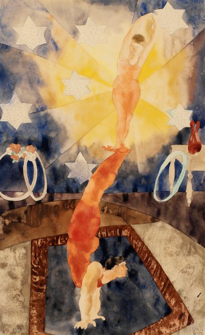 Dva akrobati v červených punčocháčích (wc na papíře) od Charles Demuth