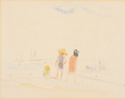 Dvě ženy a dítě na pláži od Charles Demuth