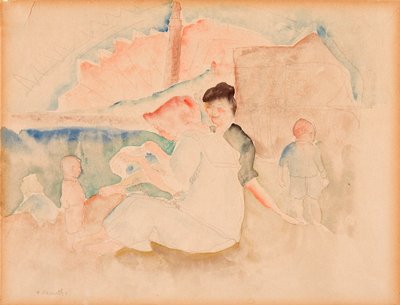 Bez názvu (Dvě ženy a tři děti na pláži) od Charles Demuth