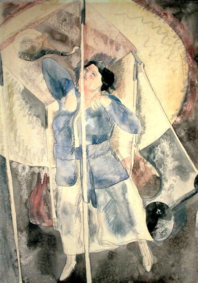 Žena s boxovacím pytlem (akvarel na papíře) od Charles Demuth