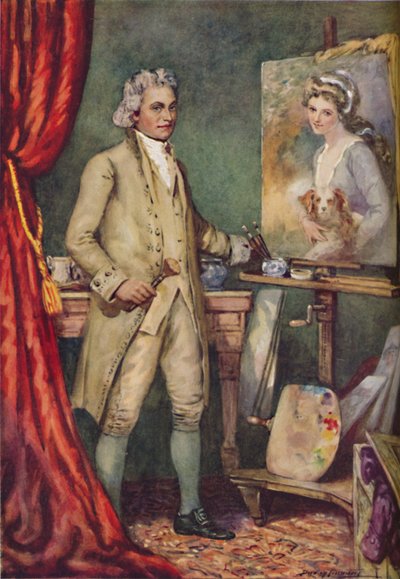 George Romney - Při práci na obrázku své oblíbené modelky, c1925 od Charles Dudley Tennant