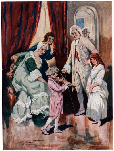Mozart získává srdce královské hodnosti c1763 počátek 20. století od Charles Dudley Tennant