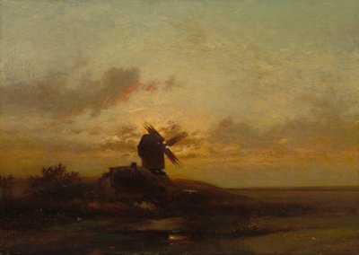 Větrný mlýn, konec 1850 (olej na tkanině) od Charles Duprez