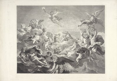 Phaeton jako Apollo Obrazy Charlese le Bruna a Eustache Le Sueur, které jsou v (...) domě prezidenta Lamberta (název série) od Charles Dupuis