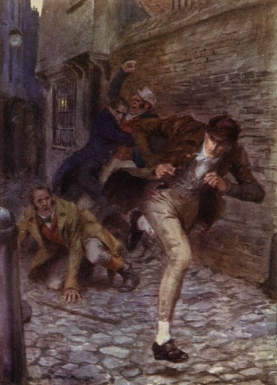 Ilustrace pro The Amateur Gentleman od Jefferyho Farnola (barevné lito) od Charles Edmund (after) Brock