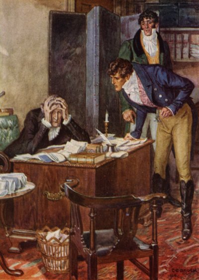 Ilustrace pro The Amateur Gentleman od Jefferyho Farnola (barevné lito) od Charles Edmund (after) Brock