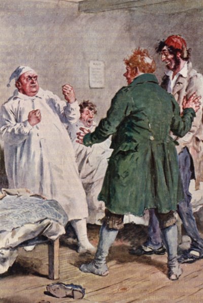 Ilustrace k Pickwickovým novinám od Charlese Dickense (barevná litografie) od Charles Edmund (after) Brock