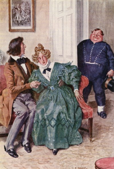 Ilustrace k Pickwickovým novinám od Charlese Dickense (barevná litografie) od Charles Edmund (after) Brock