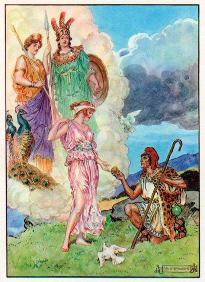 Jablko sváru (barevná litografie) od Charles Edmund (after) Brock