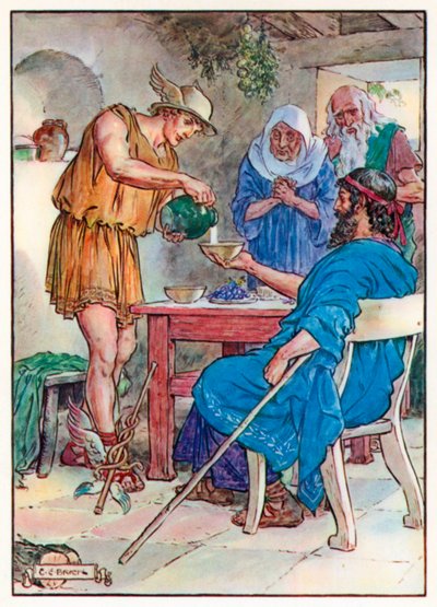 "Dobrá žena sotva věřila svým očím" (barevná litografie) od Charles Edmund (after) Brock