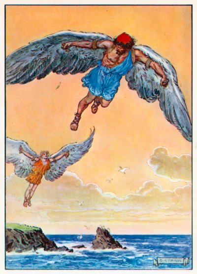 "Up they Rose, the Boy after his Father" (barevná litografie) od Charles Edmund (after) Brock