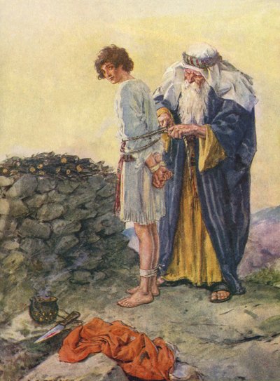Abraham sváže Izáka jako oběť od Charles Edmund Brock