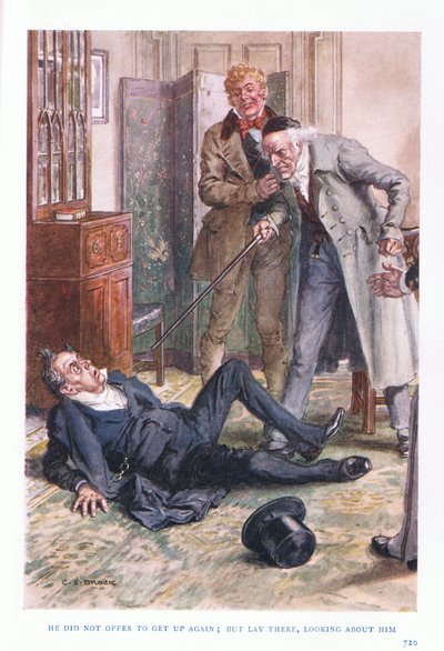 Nenabídl se, že znovu vstane, ale ležel a rozhlížel se kolem sebe od Charles Edmund Brock
