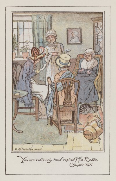 Ilustrace pro Emmu od Jane Austenové (barevné lito) od Charles Edmund Brock