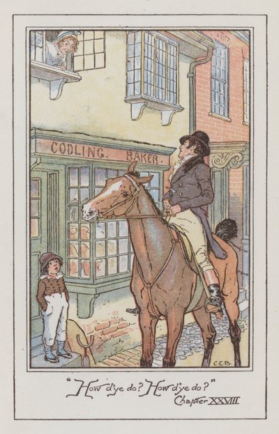 Ilustrace pro Emmu od Jane Austen (barevné lito) od Charles Edmund Brock