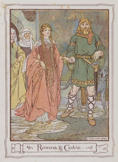 Ilustrace pro Ivanhoe od Sira Waltera Scotta (barevné lito) od Charles Edmund Brock