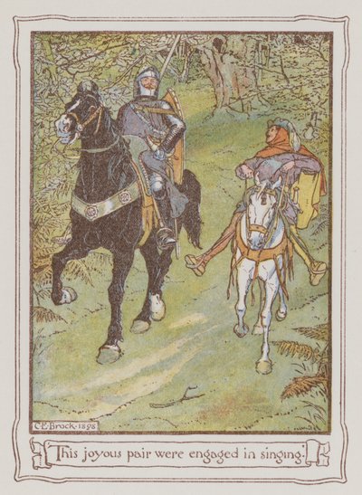 Ilustrace pro Ivanhoe od Sira Waltera Scotta (barevné lito) od Charles Edmund Brock