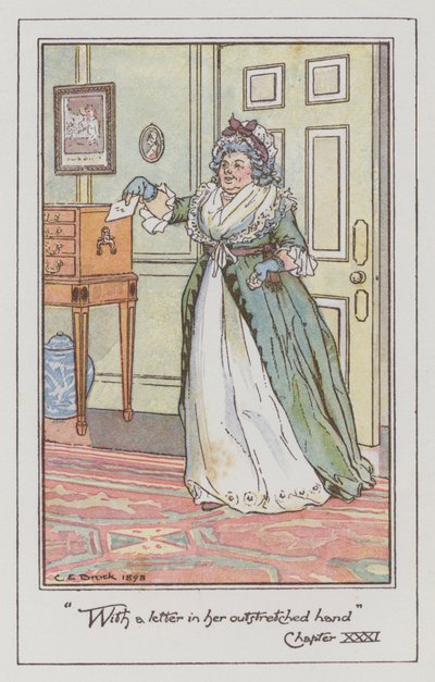 Ilustrace pro Sense and Sensibility od Jane Austen (barevné lito) od Charles Edmund Brock