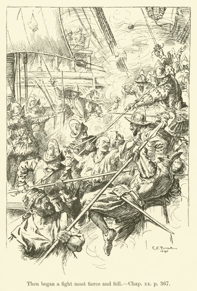 Ilustrace pro Westward Ho! Charles Kingsley (rytina) od Charles Edmund Brock
