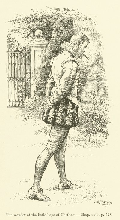 Ilustrace k filmu Westward Ho! od Charlese Kingsleyho (rytina) od Charles Edmund Brock