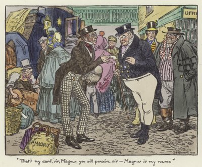Ilustrace pro Pickwick Papers od Charles Edmund Brock