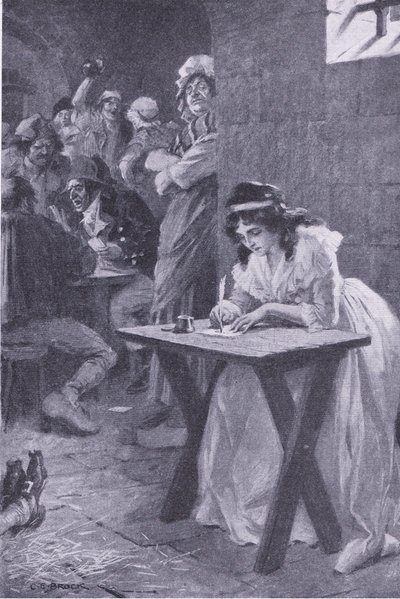 Madame Roland píše své dceři, z My Magazine, pub. 1922 (litho) od Charles Edmund Brock