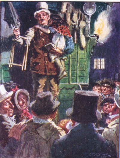Teď se vás nebudu ptát, kolik za kus, ale jak málo, ilustrace z předpisu Dr Marigold, 1910 od Charles Edmund Brock
