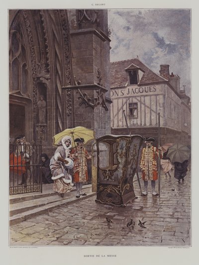 Sortie de la Messe (Odchod z kostela po mši) od Charles Edouard Delort