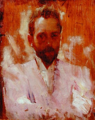 Portrét malíře Sir Ernest Arthur Streeton (1867-1943) (olej na panelu) od Charles Edward Conder