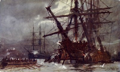 Cutting of the Hermiona (Retribution), 1799 od Charles Edward Dixon