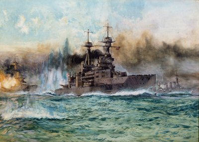 H.M.S Vanguard v bitvě o Jutsko, 1924 od Charles Edward Dixon