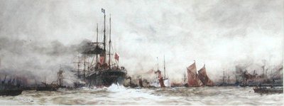 Temže v Blackwall Reach od Charles Edward Dixon