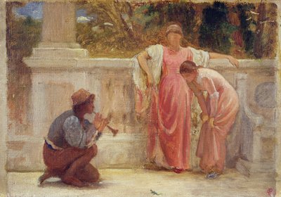 The Green Lizard, 1902 (tužka a olej na palubě) od Charles Edward Perugini