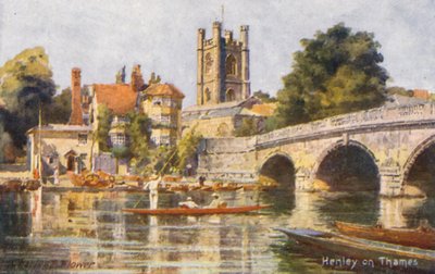 Řeka Temže: Henley na Temži (barevná litografie) od Charles Edwin Flower