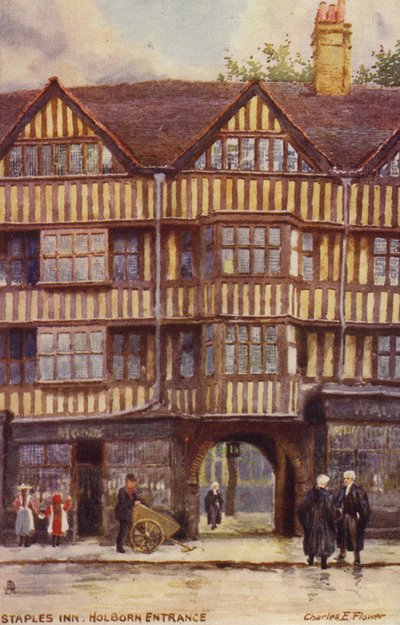 Staples Inn, Holborn Entrance, Londýn od Charles Edwin Flower
