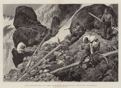 Kozí střelba v Cascade Mountains, Britská Kolumbie od Charles Edwin Fripp