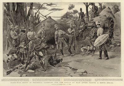 Těžce vybojovaná kořist v Rhodesii, odnášející válečnou kořist poté, co dobyl Kopje Kraal od Charles Edwin Fripp