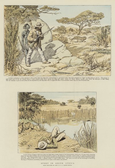 Sport v Jižní Africe (chromolitho) od Charles Edwin Fripp