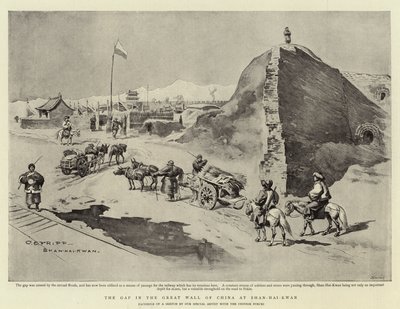 Mezera ve Velké čínské zdi v Shan-Hai-Kwan od Charles Edwin Fripp