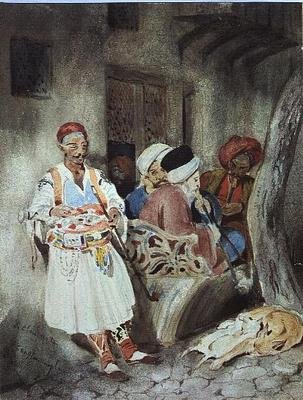 Ulička v Konstantinopoli (wc na papíře) od Charles Emile Callande de Champmartin