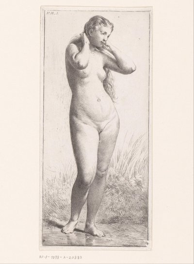 stojící nahá žena od Charles Emile Jacque (attributed to)