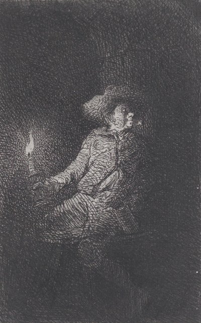 Muž v jeskyni, 1842. od Charles Emile Jacque