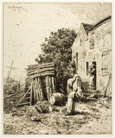 Rustikální obydlí od Charles Emile Jacque