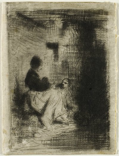 Žena a její dítě od Charles Emile Jacque
