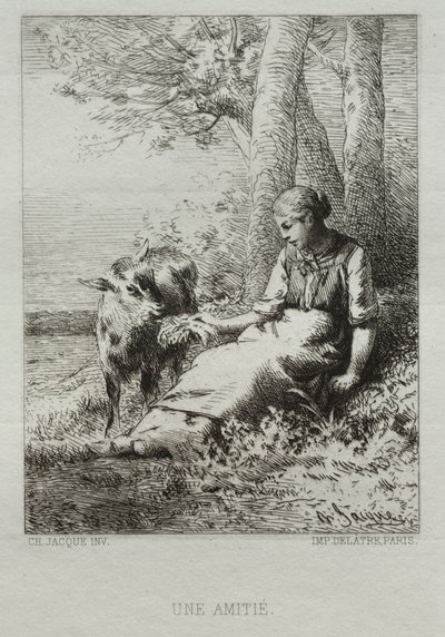 Náklonnost. od Charles Emile Jacque