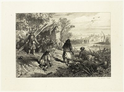 Přepadení od Charles Emile Jacque
