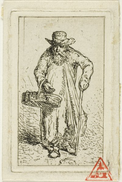 Žebrák s košíkem od Charles Emile Jacque