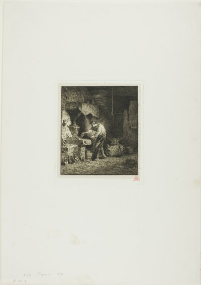 Kovář čelí vlevo od Charles Emile Jacque