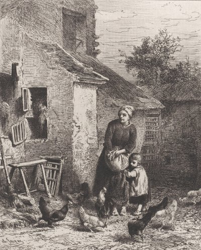 Roh nádvoří, 1864. od Charles Emile Jacque