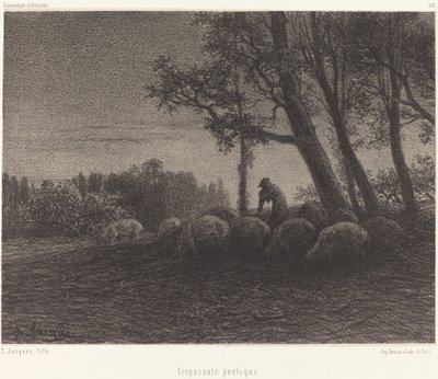 Poetický soumrak od Charles Emile Jacque
